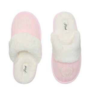 Victoria's Secret Light Pink and White Slippers
